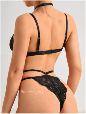   Beauty Set/Dessous   Bralette Tanga String V Sexy Kreuzspitze