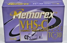 Memorex TC-30 VHS-C EHG Single Tape - New, sealed. 