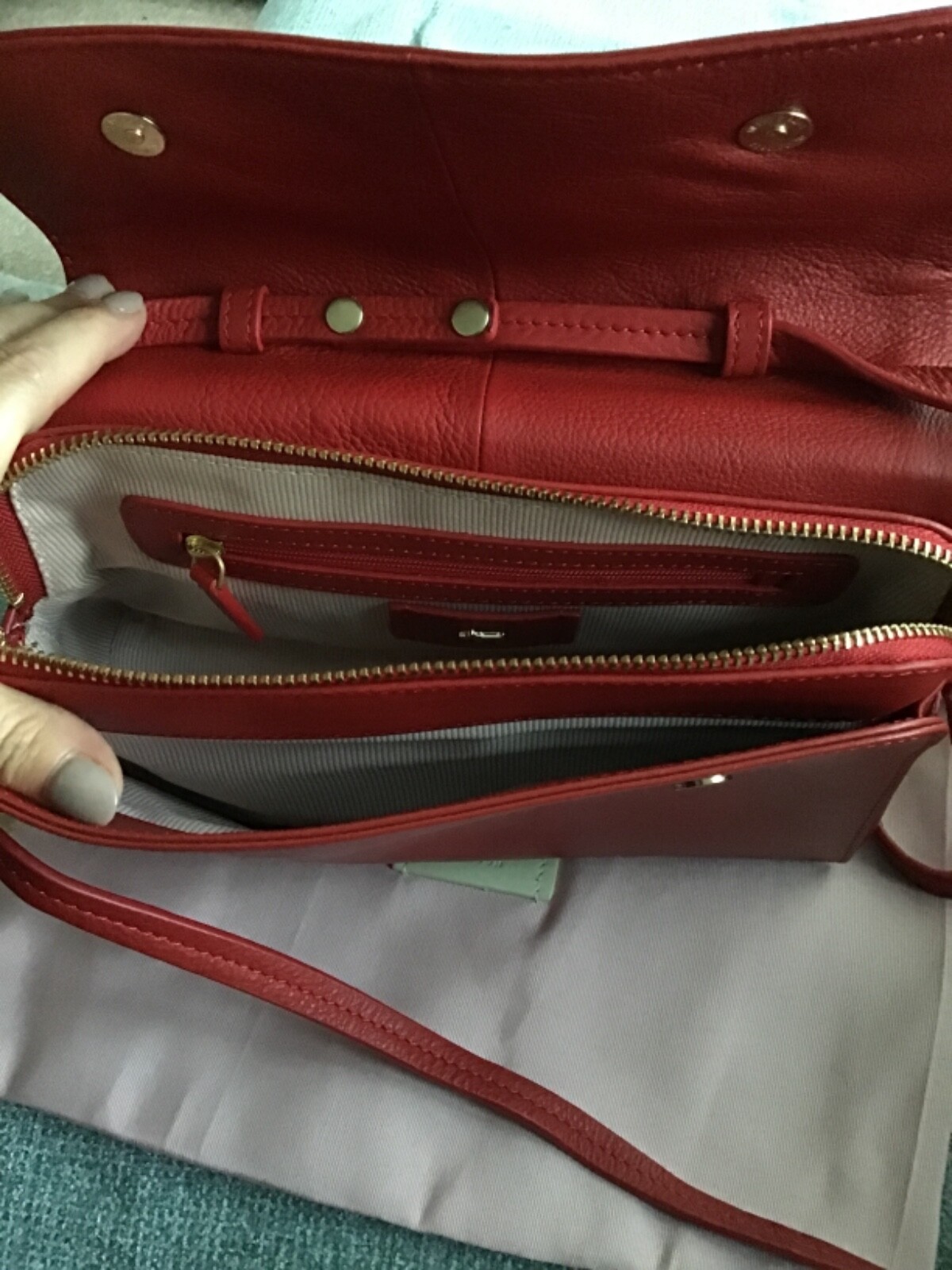 Radley red leather Millbank crossbody bag good condition eBay