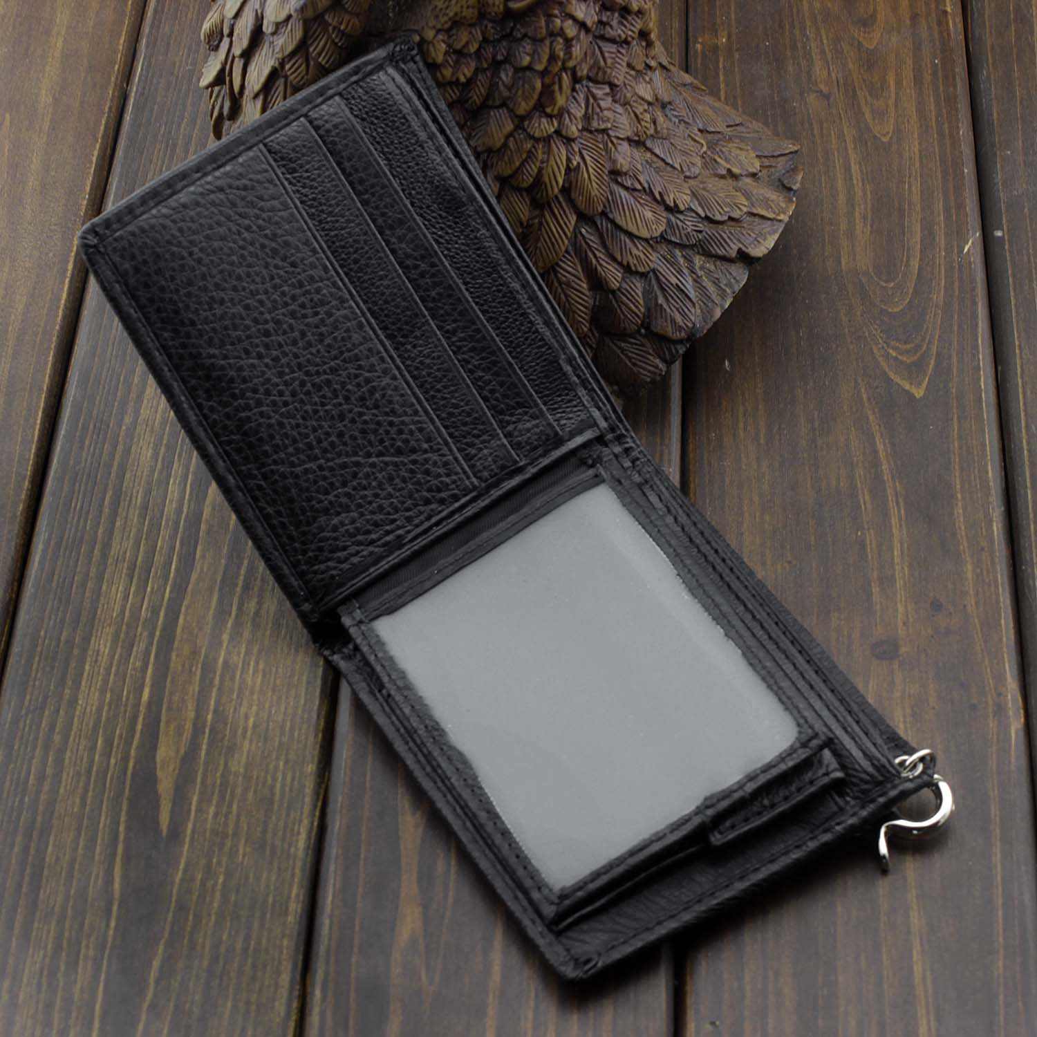 Goth Red Cross Biker Punk Leather Wallet Coin Purse for Mens or Boys