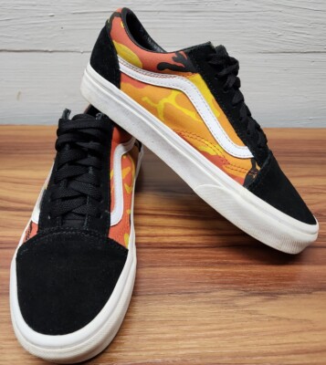Vans Old Skool Pop Camo Skate Shoes Orange Red Black Yellow Mens Womens 