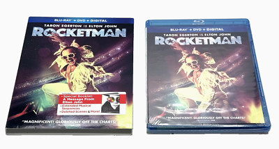 ROCKETMAN (Blu-Ray + DVD + Digital + Elton John Booklet) RARE NEW SEALED