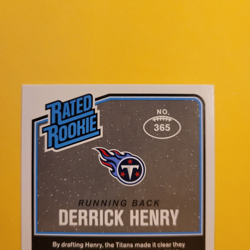2016 Panini Donruss Rated Rookie Derrick Henry Rookie Card #365 Tennessee Titans - Picture 5 of 6