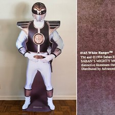 1994 Vtg White 165 Mighty Morphin Power Rangers Promo Life Sz Cardboard Standup