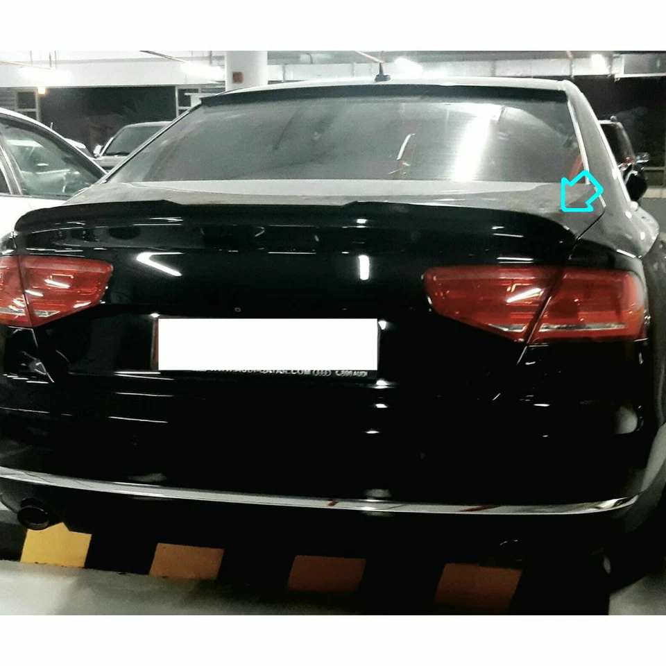 Alerón trasero plano negro tipo 284FC para Audi A8 D4 2010~2017 sedán Foto 3 de 4