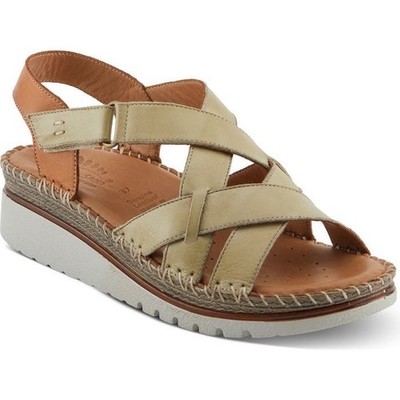 Spring Step Migula Olive Green Leather Slingback Wedge Sandals Mens 37 US 6.5-7