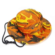 Unisex 100 Cotton Camo Bucket Hat Fishing Hunting Camping Safari Boonie Sun ...