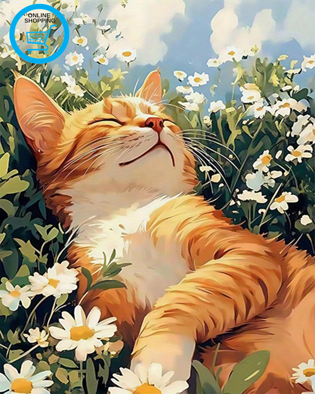 Paint by Numbers for Adults,Cat Painting by Number Kits Canvas,Easy Cheerful Pai