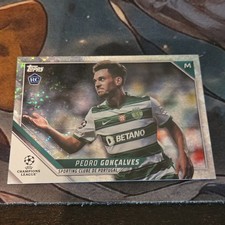 Topps 2021-22 UEFA Champions League Pedro Goncalves Rookie Sporting Card. rookie card picture