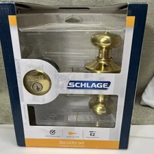 Schlage FB50N V PLY 505 Bright Brass Keyed Entry Door Knob Lock Sets 2 Keys