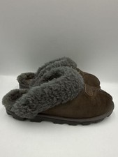 UGG Coquette Suede Sheepskin Lined Slippers Chocolate Brown GraySize 8 715