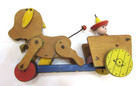 Old 1955 Bucky Burro Donkey 166 Vintage Fisher Price Wood Pull Toy — photo 3