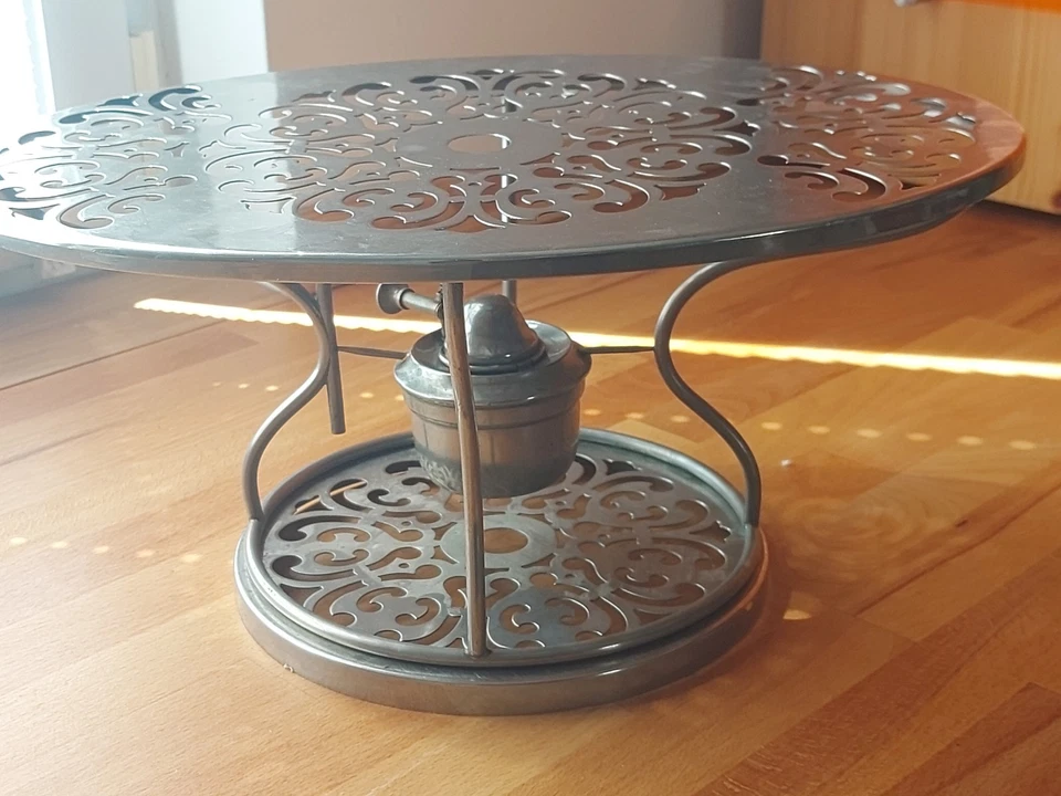 SELTEN Duo Petroleum Art Deco Rechaud WMF Straußenmarke 1925-30 Stövchen  - Bild 3 von 4