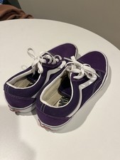 Vans Old Skool Men s Purple/White Canvas Lace-Up Sneakers Rubber Sole