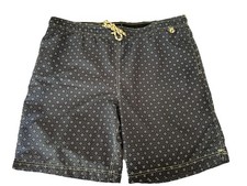 Lands End Board Shorts Mens Large Navy Blue Geometric Foulard Print Swim Trunk