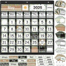Classroom Calendar Pocket Chart Set Calendar Bulletin Board Set with Pocket S...