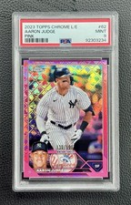 2023 Topps Chrome Logofractor Aaron Judge Pink #d/199 PSA 9 Mint Yankees