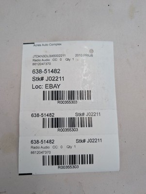 Audio Equipment Radio Receiver Am-fm-cd Fits 10-11 PRIUS 355303