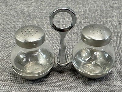 Vintage WMF Menage Salt & Pepper WMF Cromargan Made IN Germany Complete Set RARE