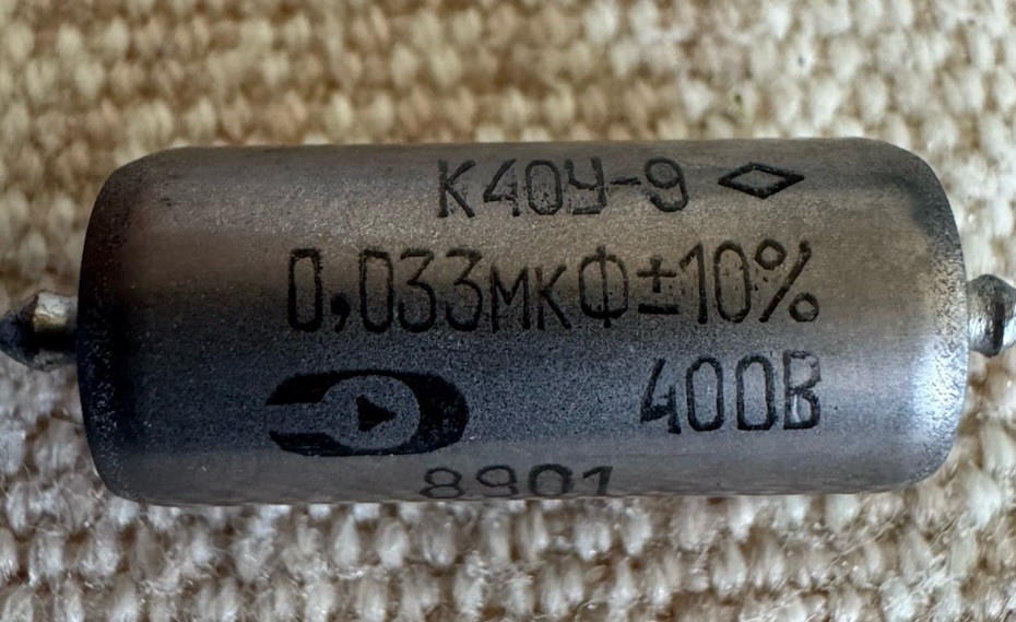 Tone Cap .033 uF 400v K40Y-9 Russian Vintage PIO Capacitor for Tele, Strat, LP