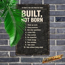 Bold White Typography Work Ethics Checklist Metal Wall Art 8x12