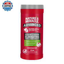 Nature's Miracle 30ct Advanced Stain Odor Wipes Enzymatic Hard Surfaces Pet