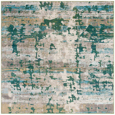 Safavieh Madison Collection Area Rug - 67 Square Green Beige Boho Oriental