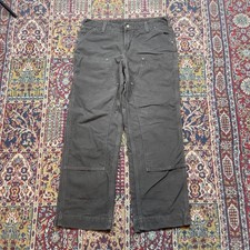 Carhartt Women Relaxed Fit Double Knee Work Pants Brown Duck Canvas Size 8 Short