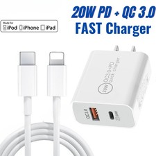 20W USB-C PD Fast Charger Adapter Type-C Cable For iPhone 14 13 12 11 Pro Max 8