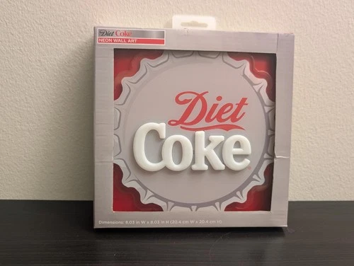 Diet Coke Neon Wall Art Sign NIB Vintage Bar Decor Man Cave Collectible 🥤✨