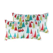 Merry  Bright Collecion - Holly Jolly - Quilted King Sham Pack of 2 - Chri...