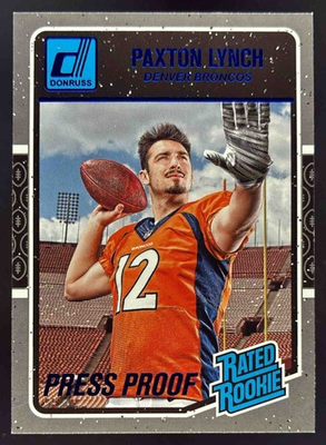 #ad 2016 Panini Donruss Paxton Lynch Press Proofs Blue #390 RC Broncos $2.50