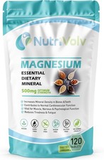 Magnesium 500mg Muscle Function Reduce Tiredness & Fatigue | Bone| 120 Tablets 0.11 per thousand milligrams