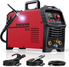 ARCCAPTAIN TIG Welder 200A, High Frequency 110v/220v Dual Voltage TIG/Stick/Arc