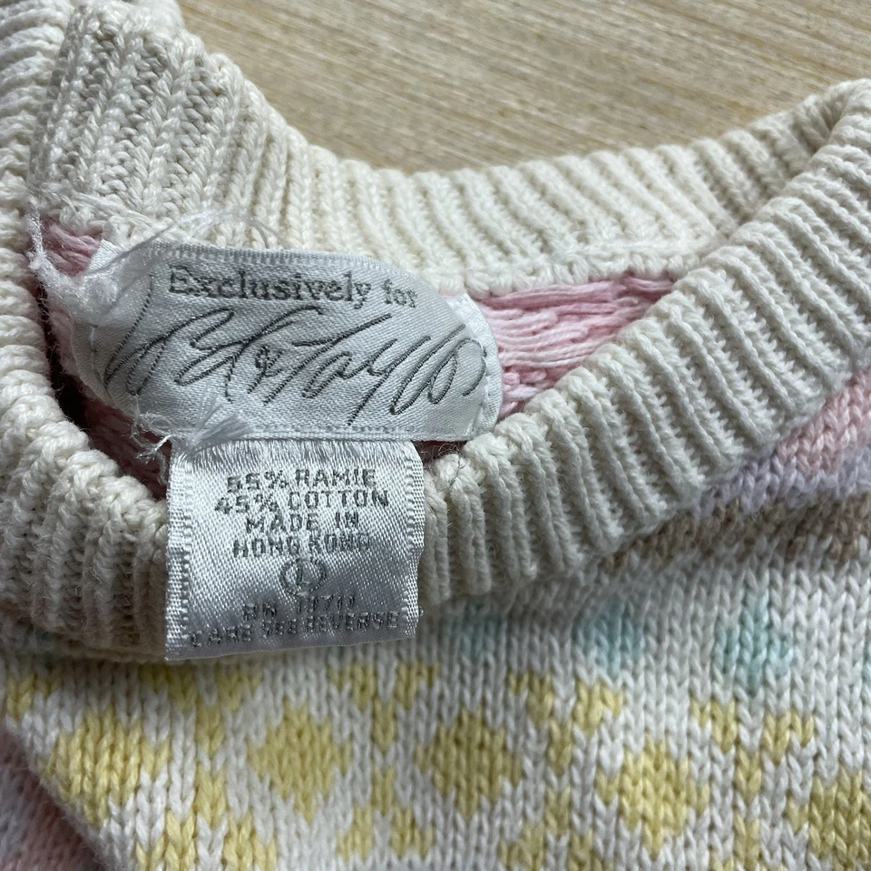 Suéter Lord & Taylor Vintage Fair Isle L Mujer Pastel Hada Kei Kawaii Años 90 Foto 4 de 4