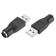 Image of 2Pcs PS/2 to USB Port PS/2 to USB Adapter PS/2 Female to USB Male Black