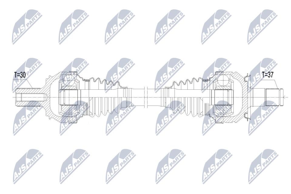 NTY Drive Axle NPW-ME-220 For Mercedes-Benz Rear Axle Left, 625 mm