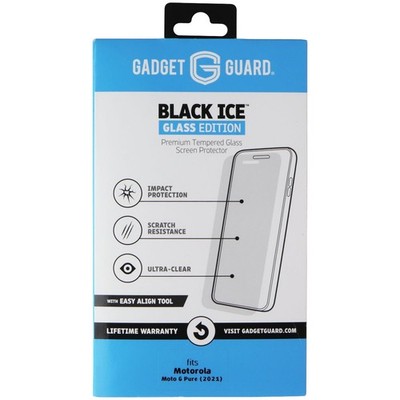 Gadget Guard (Schwarz Eis Hartglas Mit Align Werkzeug für Moto G Pure (2021)