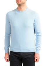 Malo Optimum Men's Ice Blue Wool Cashmere Crewneck Pullover Sweater
