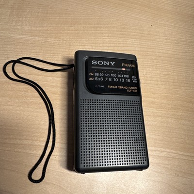 Sony ICF-S10mk2 Portable AM/FM Pocket Radio - Silver (Works)