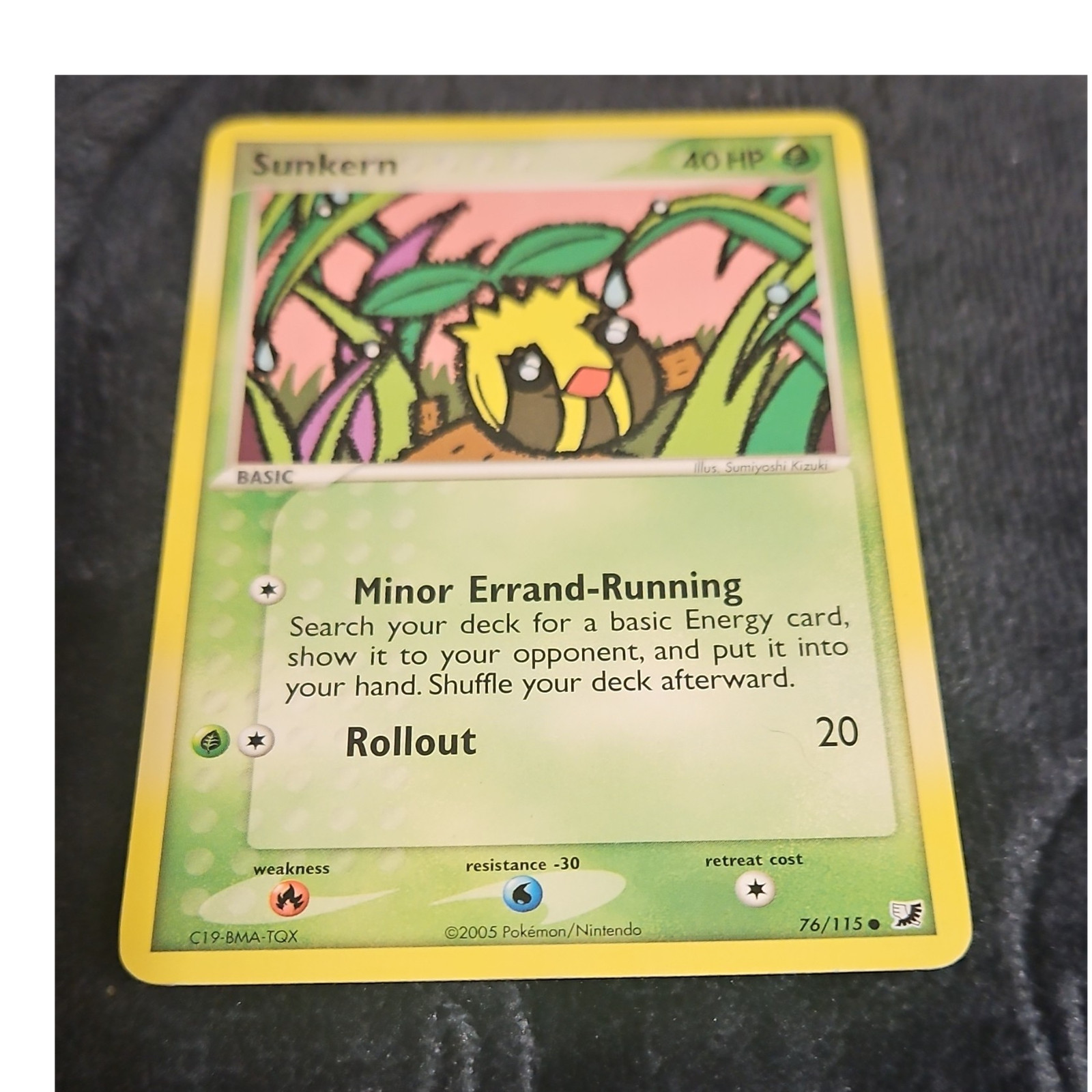 Pokémon Sunkern 76/115 EX Unseen Forces 2005 Minor Errand-Running Rollout 40HP