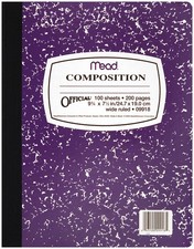 Mead Composition Wide Ruled Notebook 9.75"X7.5"-100 Sheets