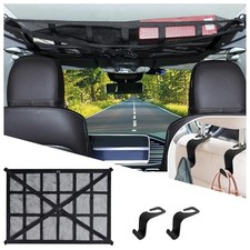 Car Ceiling Cargo Net with 2 Headrest Hook,Large Capacity Anti-Fall Cargo Net