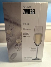 Schott Zwiesel Tritan Crystal Sparkling Wine Champagne Flutes 8 Oz. Set of 4 NIB