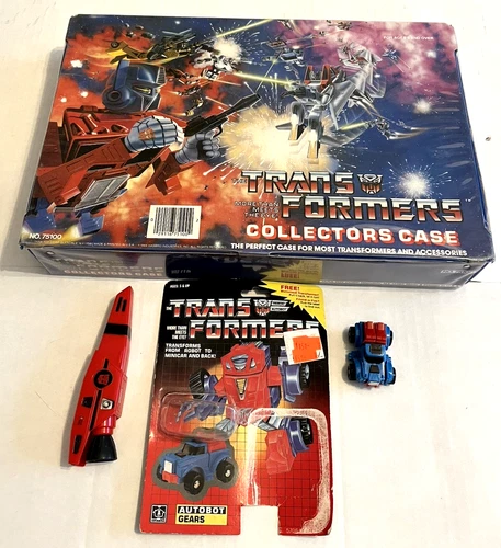Vintage Hasbro 1984 Transformers G1 GEARS W/CARD CARRY CASE JETFIRE PART LOT