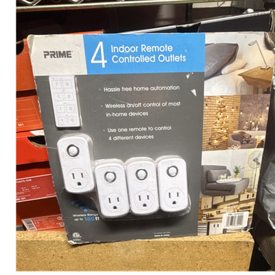 Prime Indoor Wireless Remote Control Outlet Switches 4-Pack White 15A