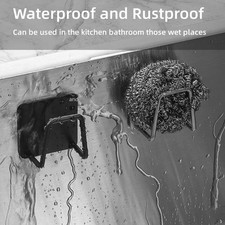 1pc Stainless Steel Sink Sponge Holder Self Adhesive Drain Rack - NEW