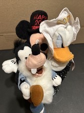 Disney Store Happy 2000 Bean Bag Set. Mickey Mouse Donald Duck Goofy