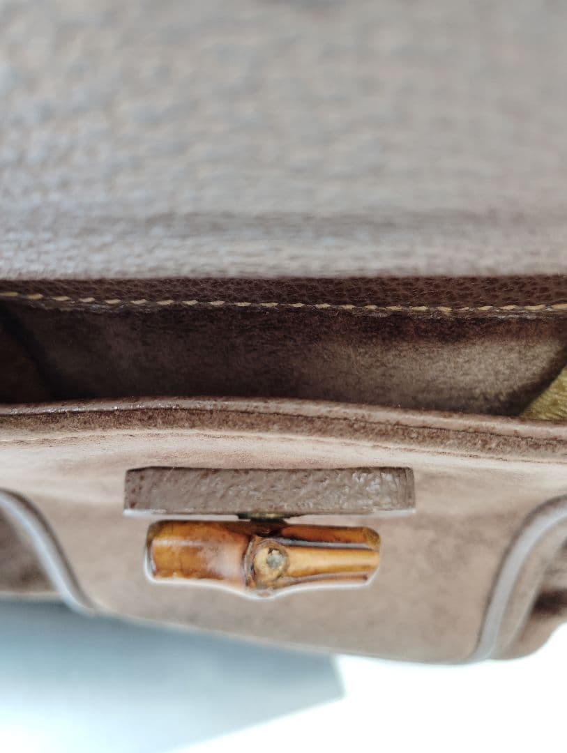 GUCCI Brown Suede Bamboo Backpack Women's Designer Authentic Rare Bag thumbnail 20