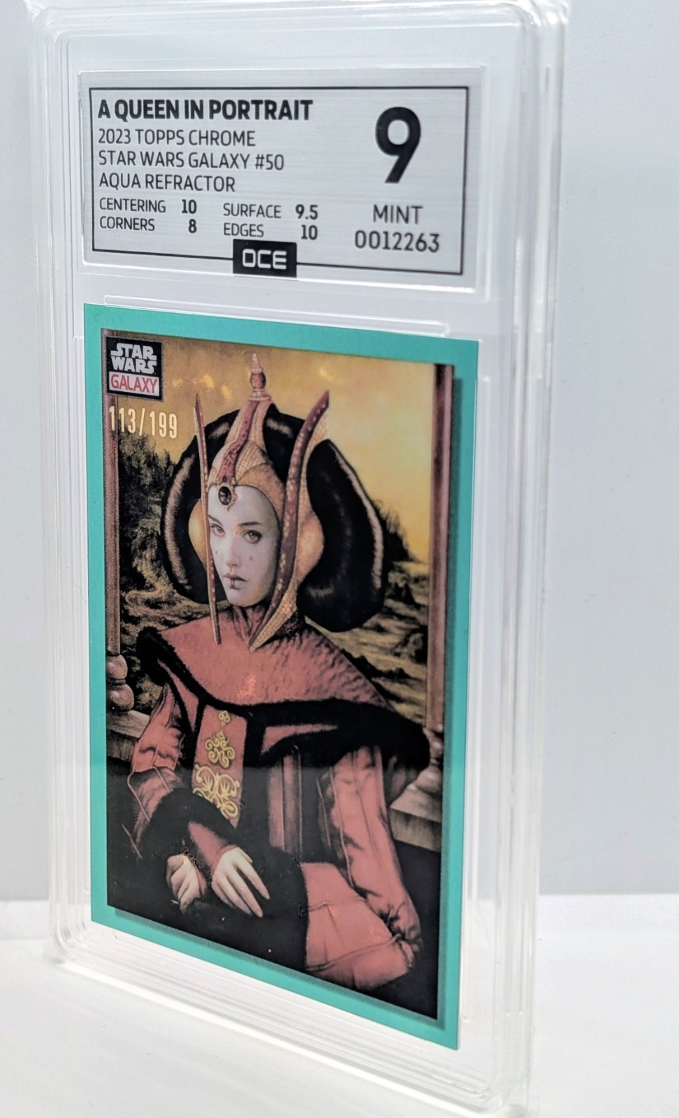 A Queen in Portrait 2023 Topps Chrome Star Wars Galaxy #50 Aqua